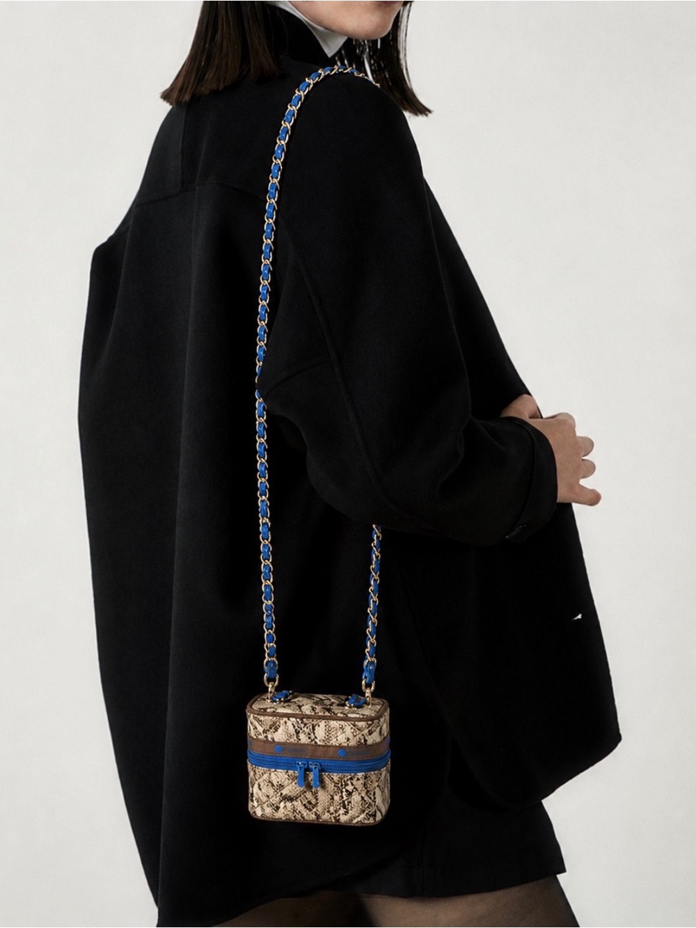 Lesportsac Snake Print Crossbody Bag with Blue and Brown Accents - Picture 8 of 8